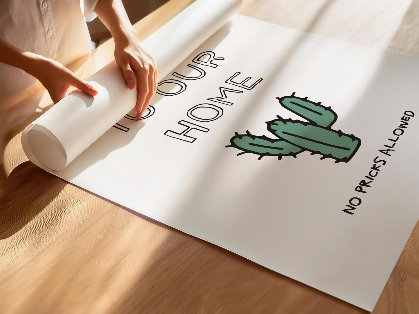 Customizable Welcome, No Pricks Allowed | Art Print Poster ONLY | Funny Hallway Art | Funny Welcome Wall Decor | Entry Way Print