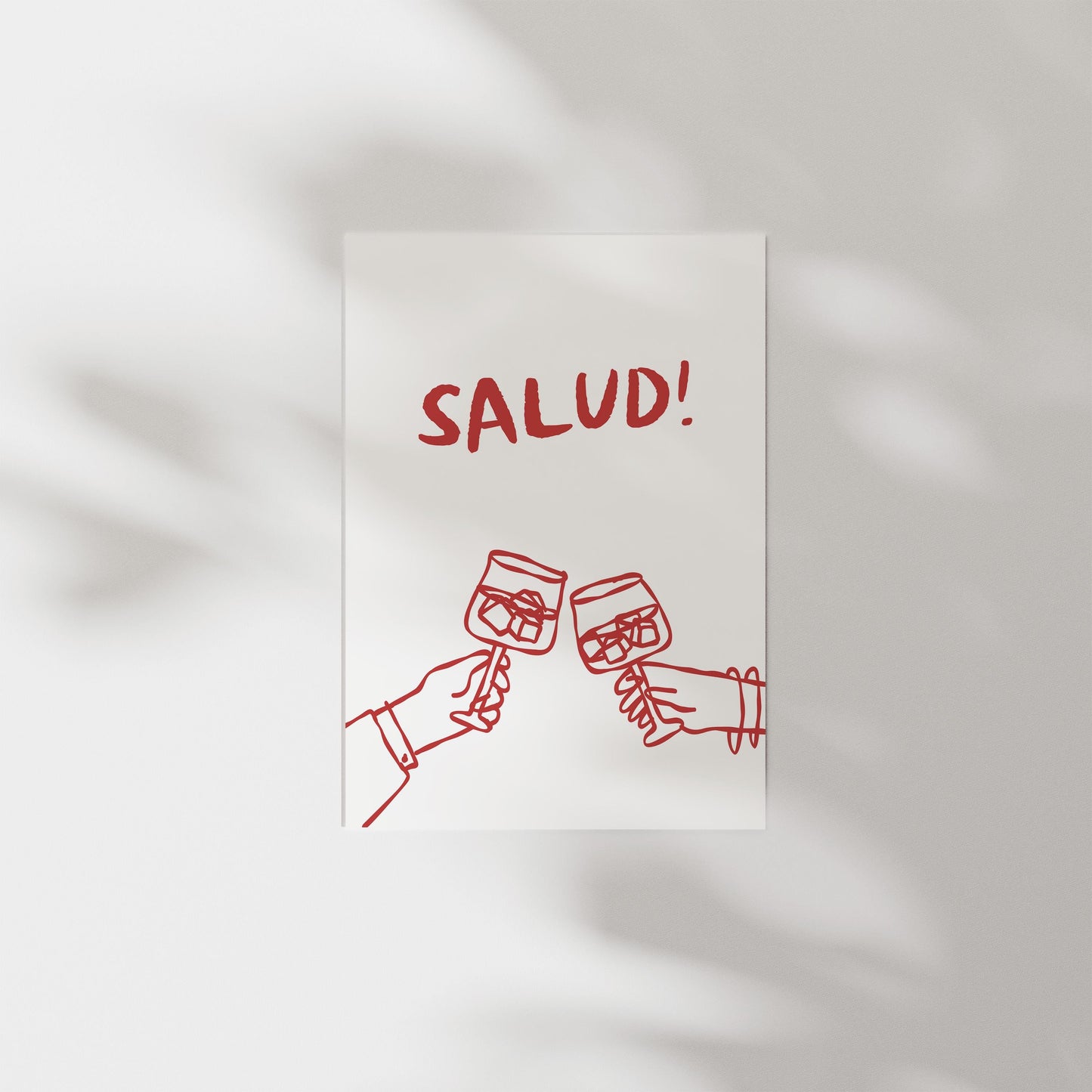 Customizable Salud! Spanish Art Print Poster ONLY, Kitchen Wine Wall Art, Wall Decor for Wine Lovers, Funny Adult Poster, doodle print