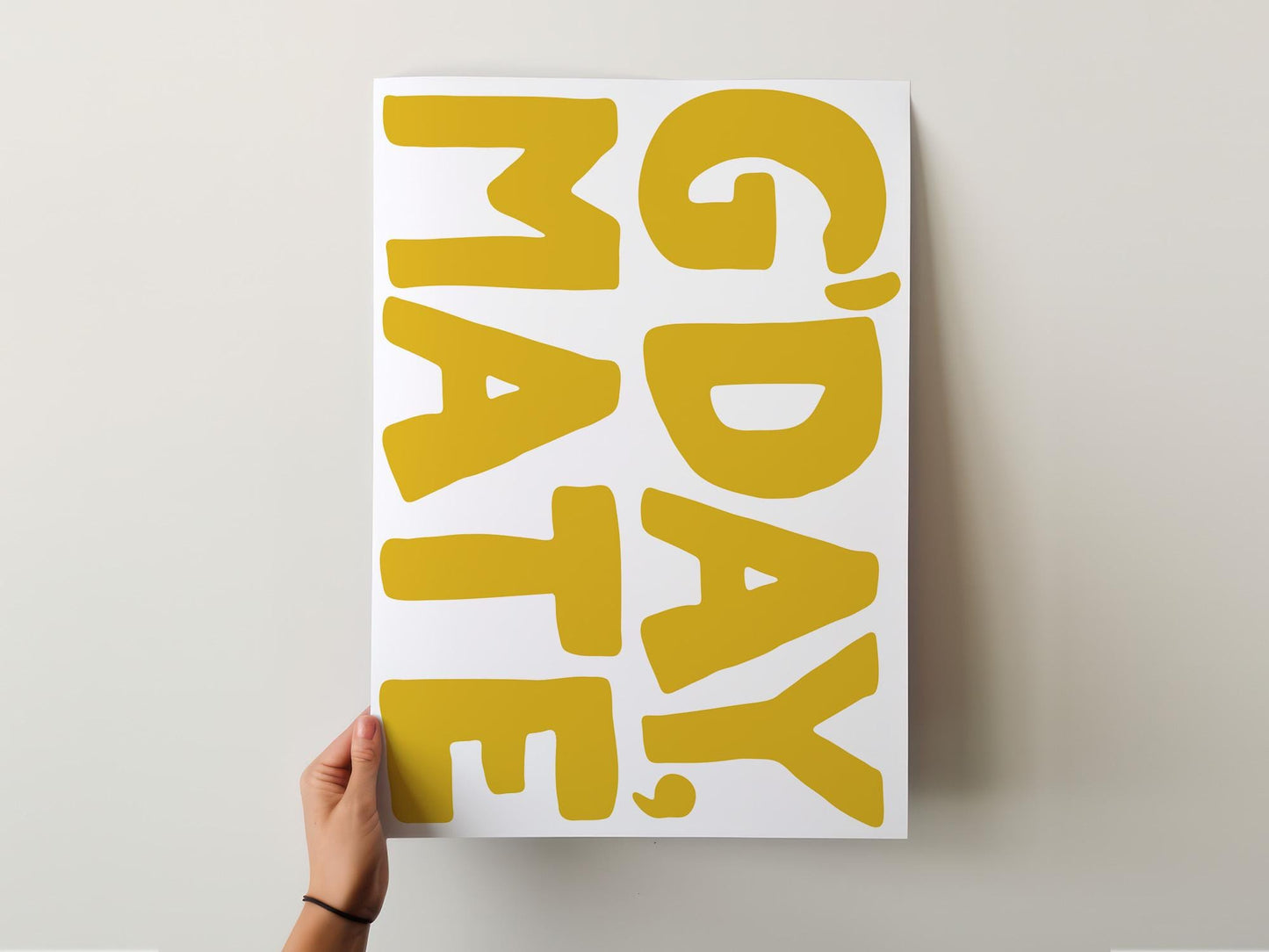 Customizable G'Day Mate Australia Art Print Poster ONLY, Hallway Art, Funny Australian Welcome Wall Decor, Aussie Entry Way Print