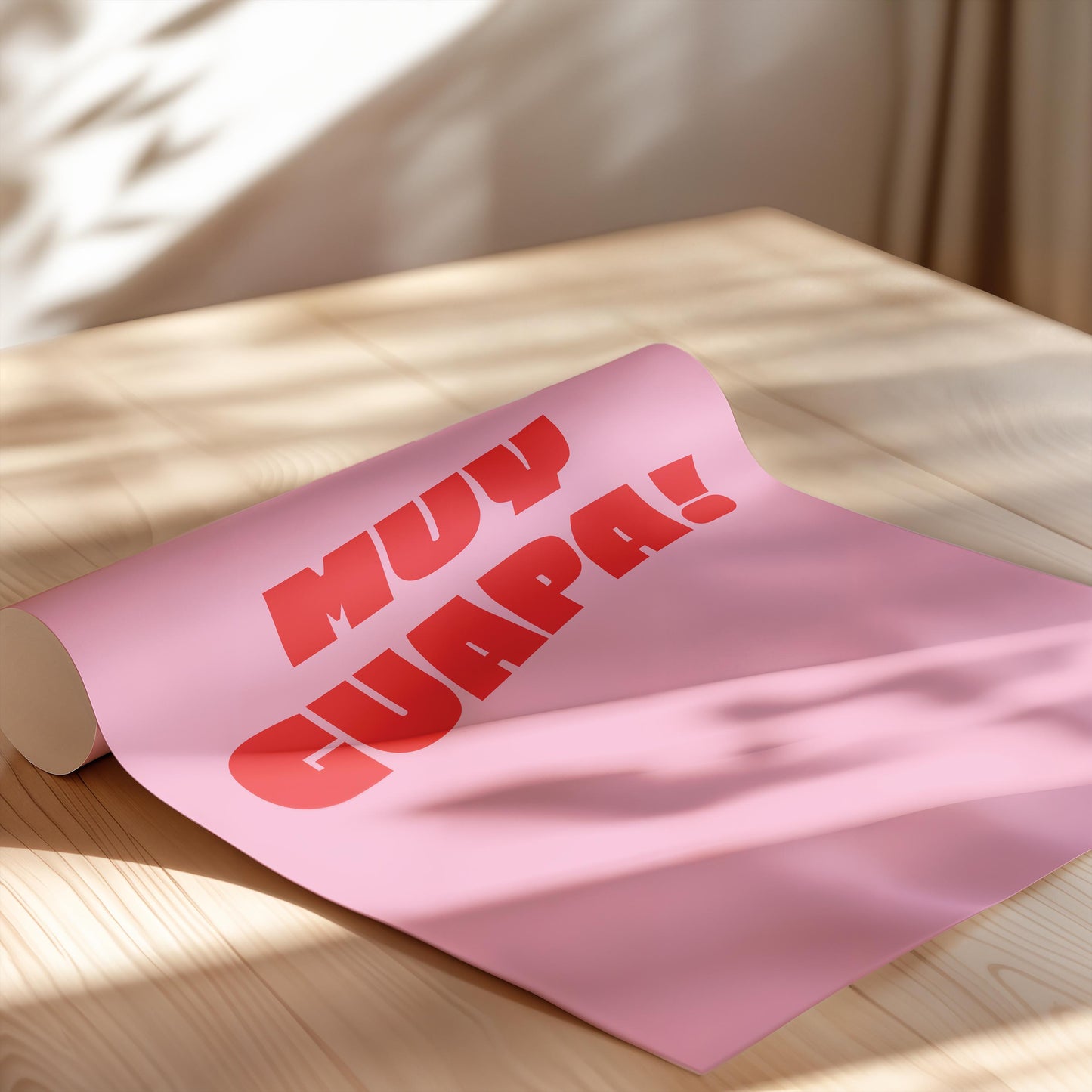 Customizable Muy Guapa! Very Pretty, Bold Spanish Poster, Espanol Art Print Poster ONLY, Bedroom Art, Salon Wall Decor