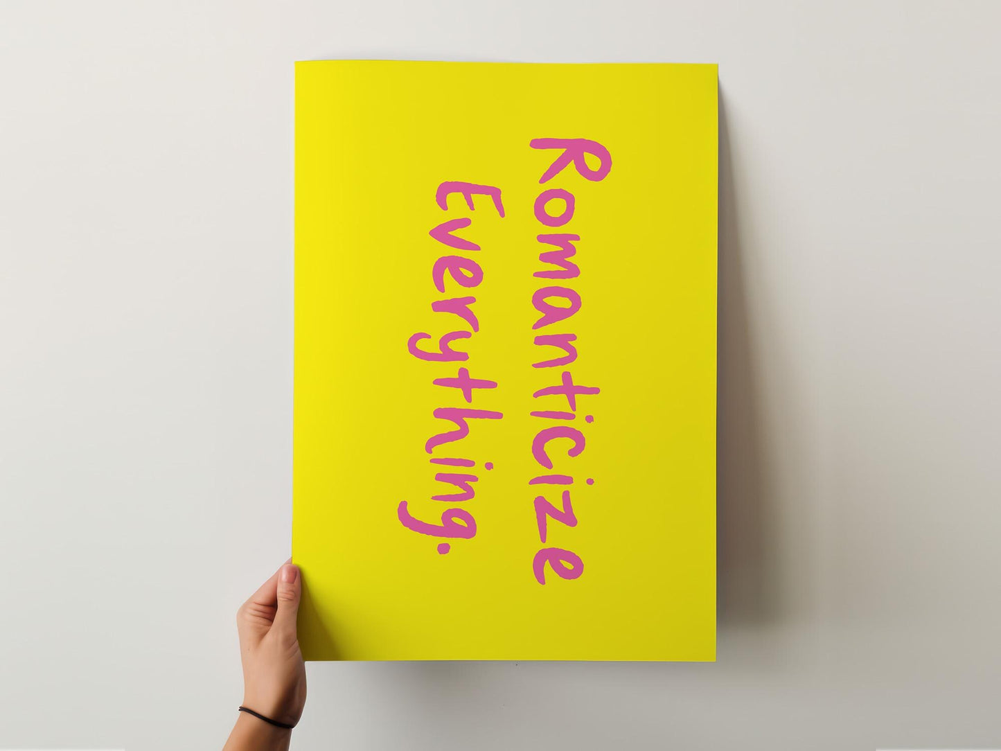 Customizable Romanticize Everything Art Print Poster ONLY, Bright Bold Art, Maximalist Wall Decor Gift, Doodle Art Print, Custom Colours