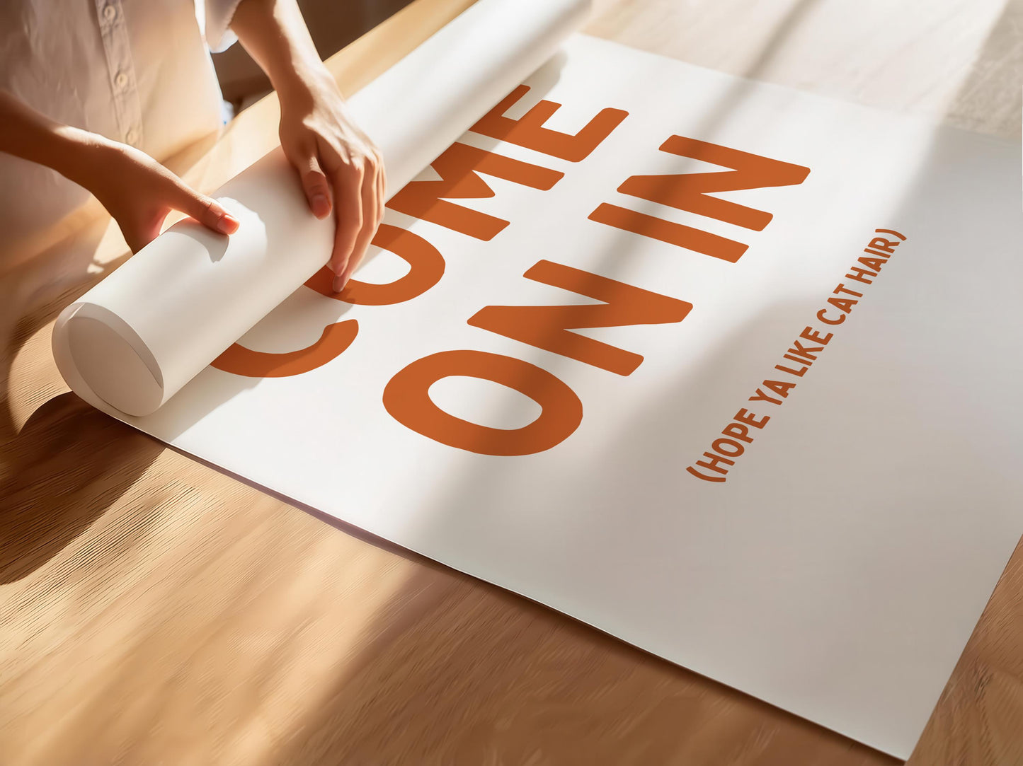 Customizable Come On In (Hope you like cat hair) Art Print Poster ONLY, Funny Hallway Art | Welcome Wall Decor, Entryway Print, Cat Print