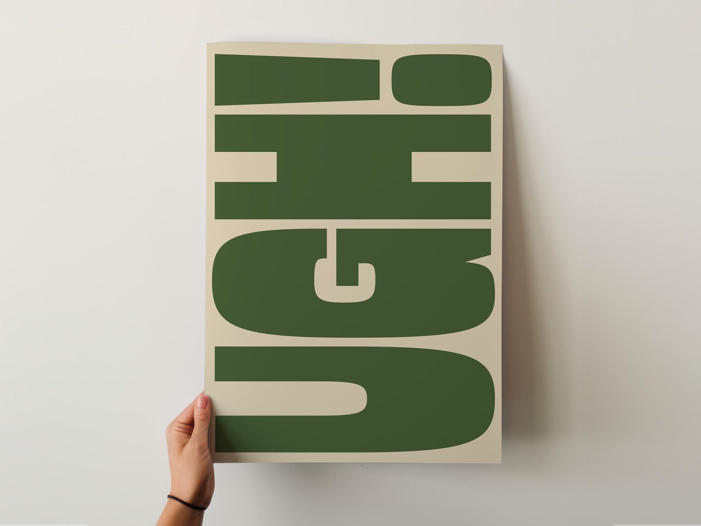 Customizable Ugh! Art Print Poster ONLY, Funny Bright Bold Print, Maximalist Office Wall art, Funny Tired Art Print, Custom Colours