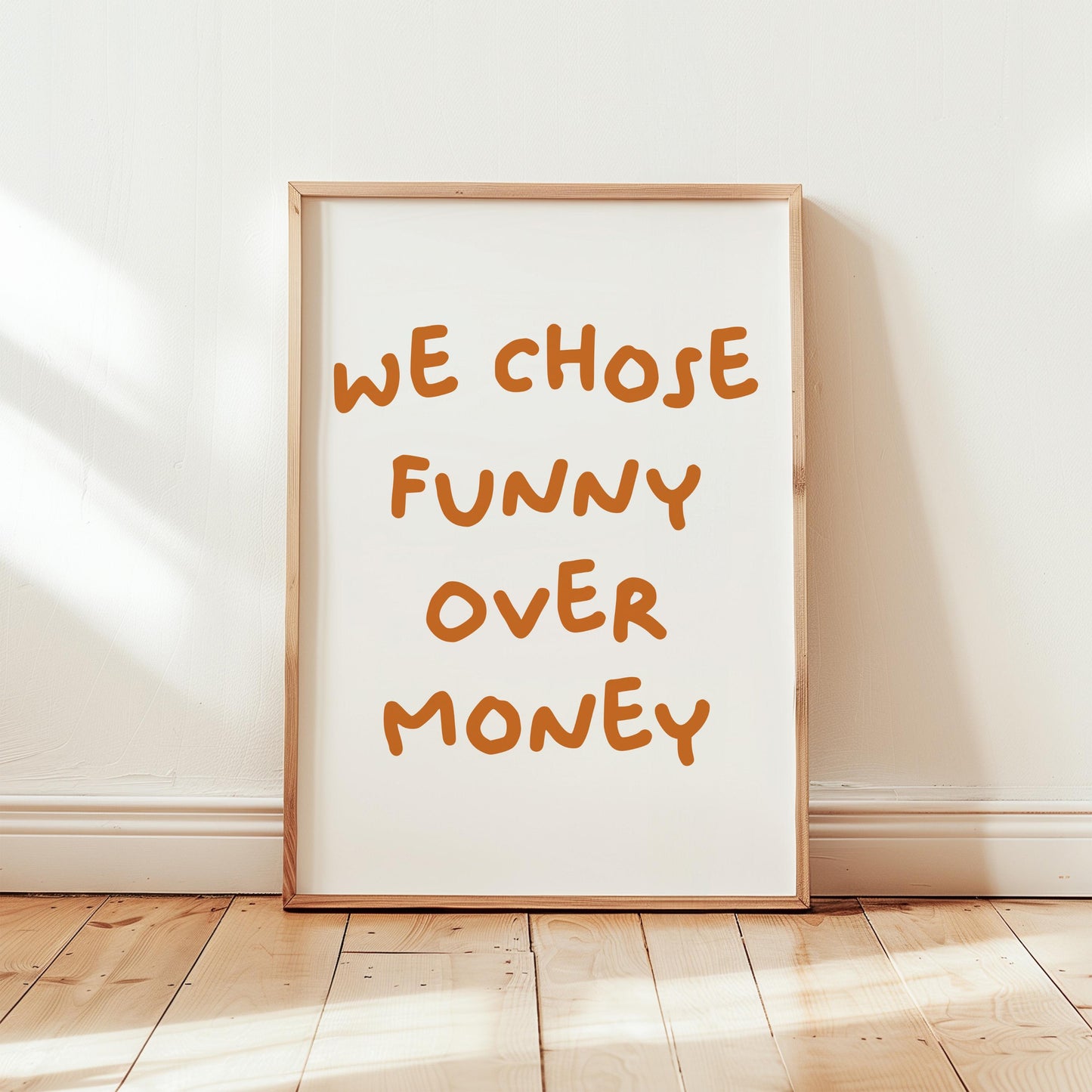 Customizable We Chose Funny Over Money | Art Print Poster ONLY | Living Room Art | Relationship Wall Decor | Funny Adult Poster