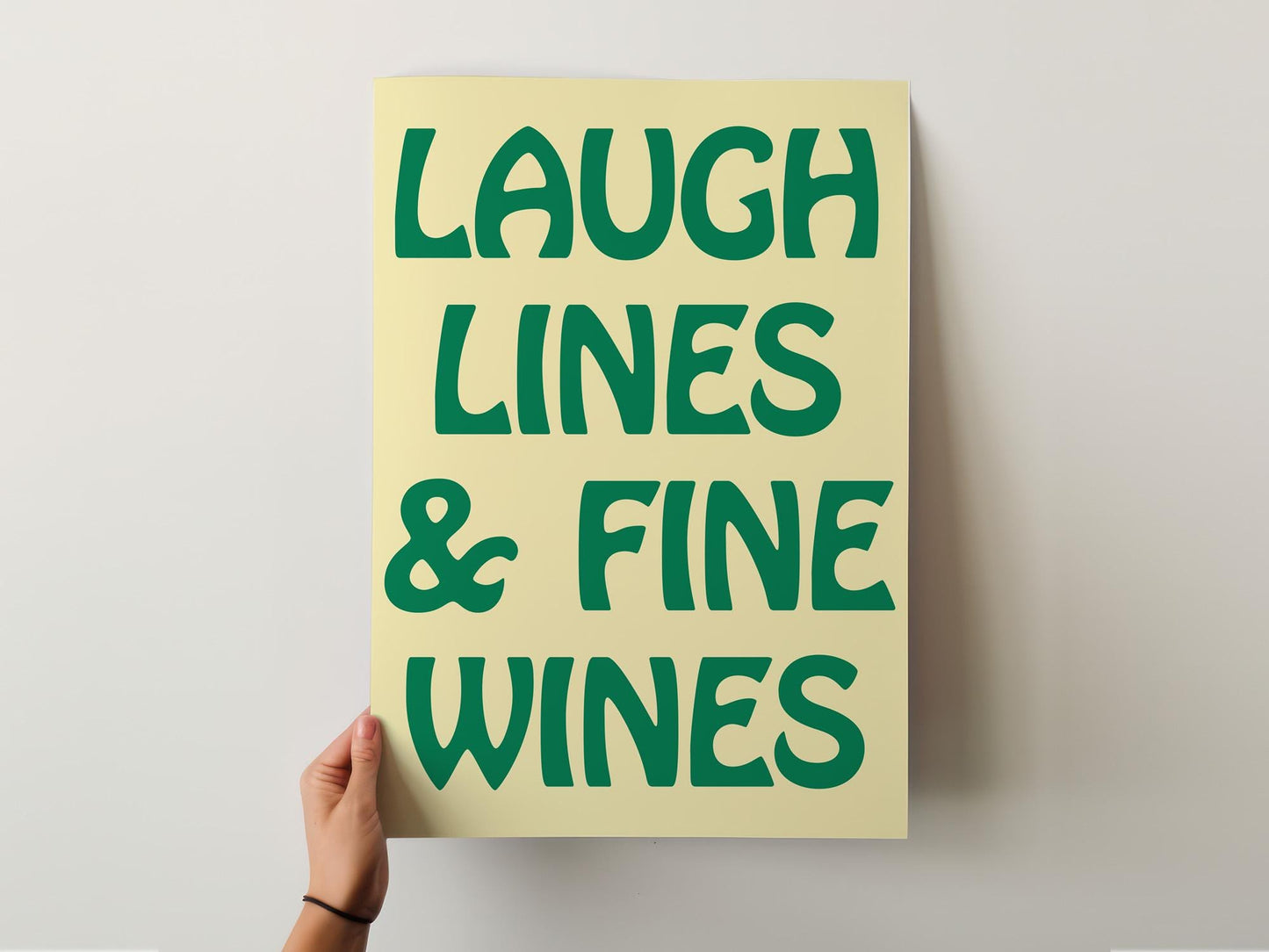 Customizable Laugh Lines and Fine Wines | Art Print Poster ONLY | kitchen Art | Dining Room Decor | Funny Wine Poster