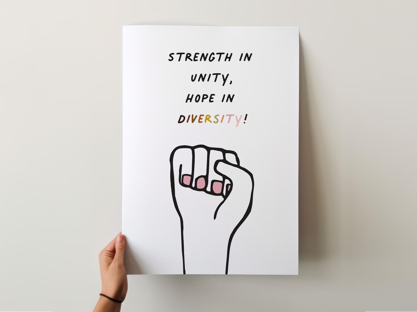 Customizable Strength in Unity, Hope in Diversity Print Poster ONLY, Protest Art, Feminist Wall Decor, Social Justice Poster, Activism Art