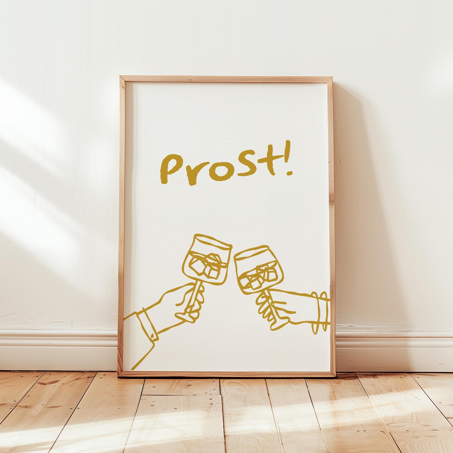 Customizable Prost! German Wine Art Print Poster ONLY, Kitchen Wine Wall Art, Wall Decor for Wine Lovers, Germany Poster, doodle poster