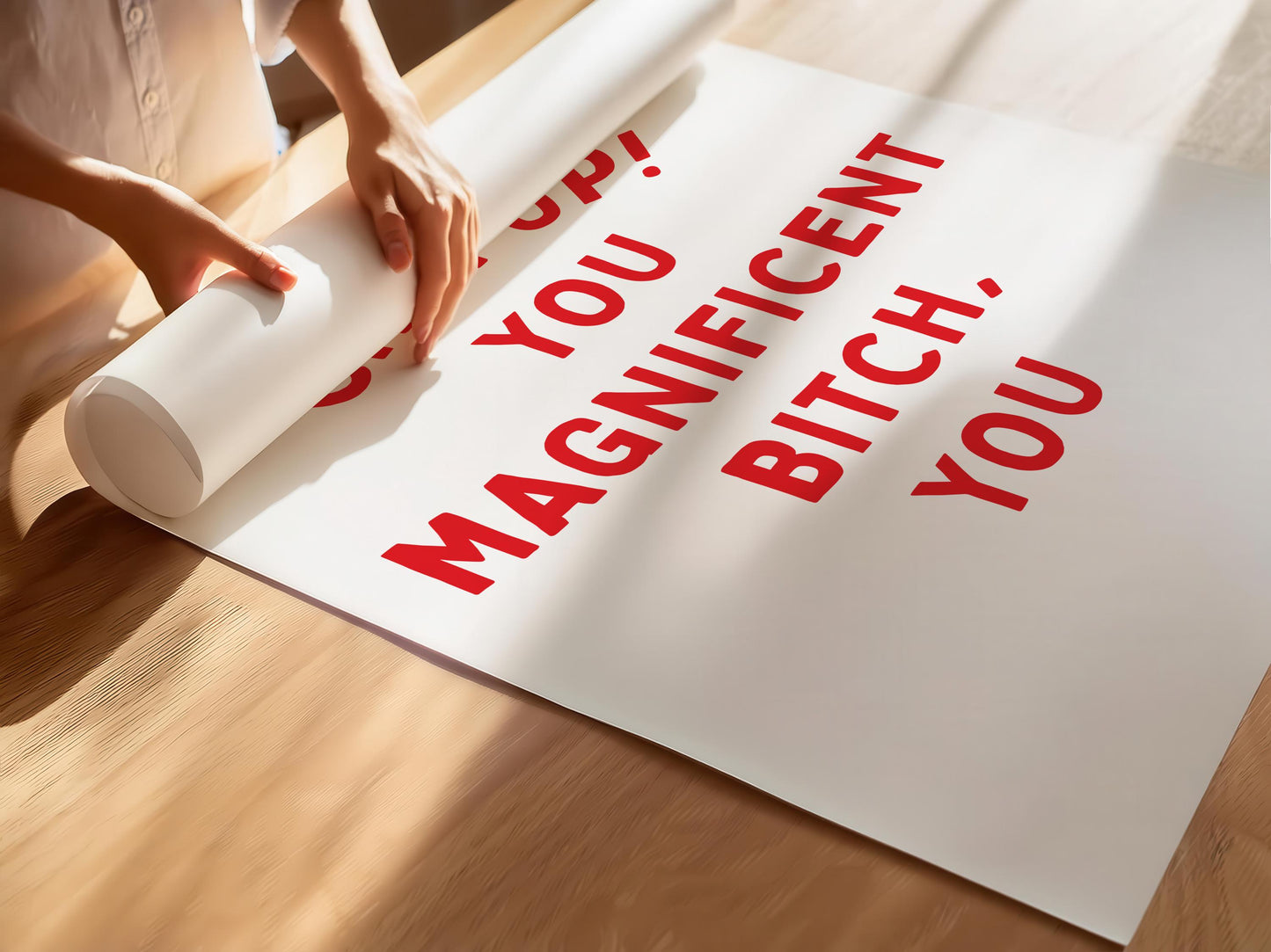Customizable Chin-up you Magnificent Bitch Art Print Poster ONLY, Uplifting Bedroom Art, Motivational Wall Decor, Sweary Inspiring Poster