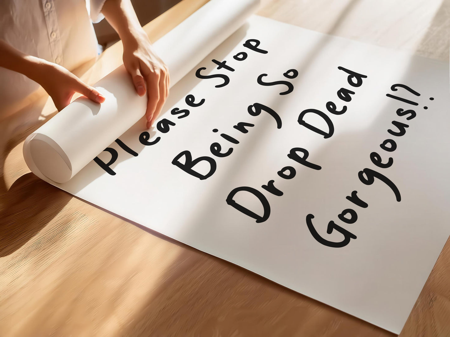 Customizable Can you pls stop being so gorgeous Art Print Poster ONLY, Sarcastic Bedroom Art, Salon Wall Decor, Funny Bathroom Print,