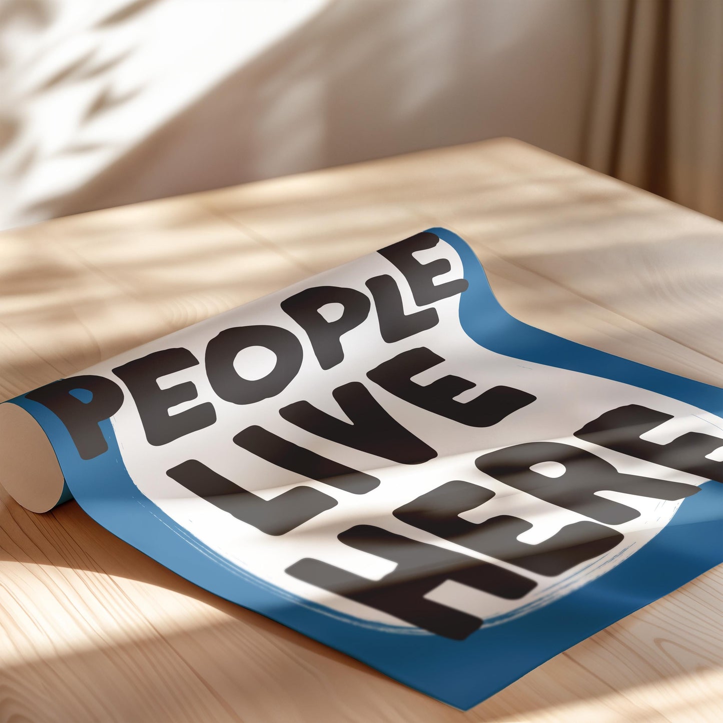 Customizable Cool People Live Here Art Print Poster ONLY, Hallway Art, Welcome Wall Decor, Entryway Print, Maximalist Doodle Art Print