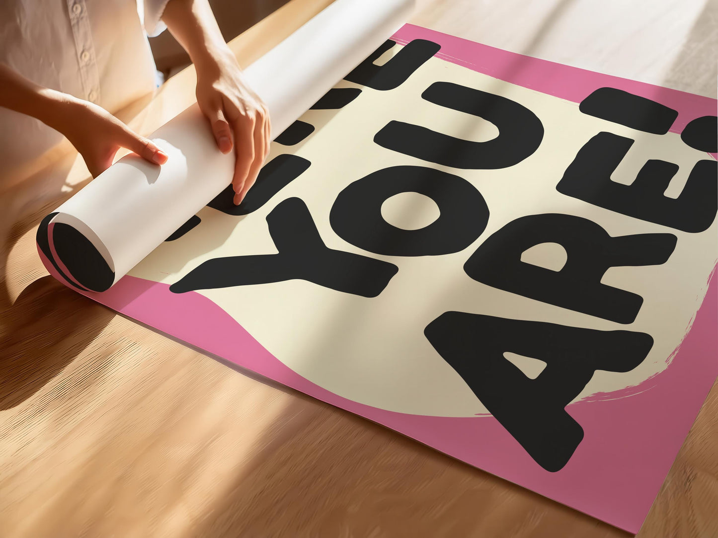 Customizable Here You Are! Art Print Poster ONLY, Hallway Art, Welcome Wall Decor, Entryway Print, Maximalist Doodle Art Print