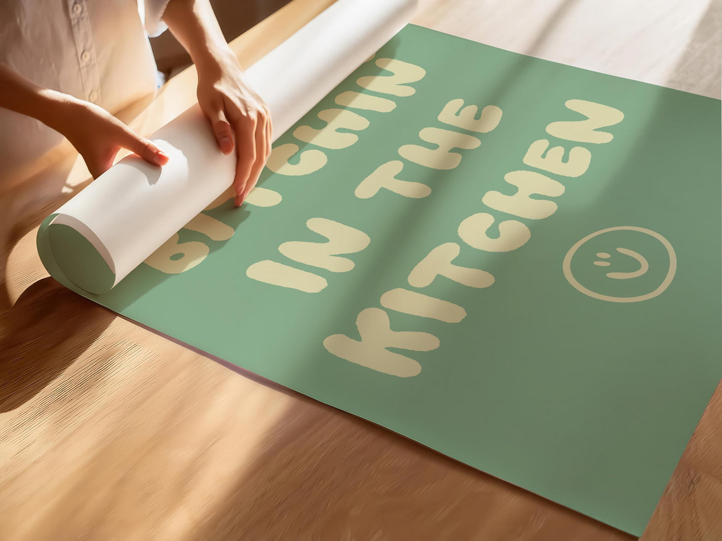 Customizable No Bitchin in the Kitchen, Art Print Poster ONLY, funny kitchen Art, Bold Kitchen Wall Decor, Funny positive Poster