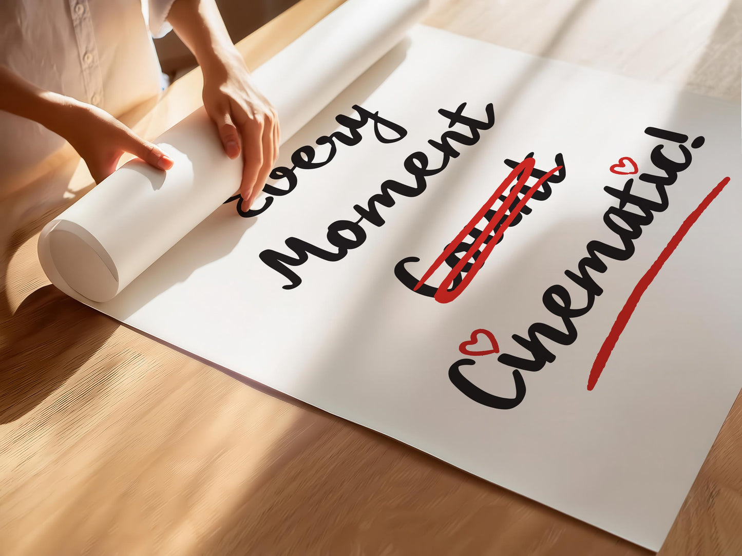 Customizable Make Every Moment Cinematic Poster, Doodle Minimal Art Print Poster ONLY, Bedroom Art, Inspiring Wall Decor, Custom Colours