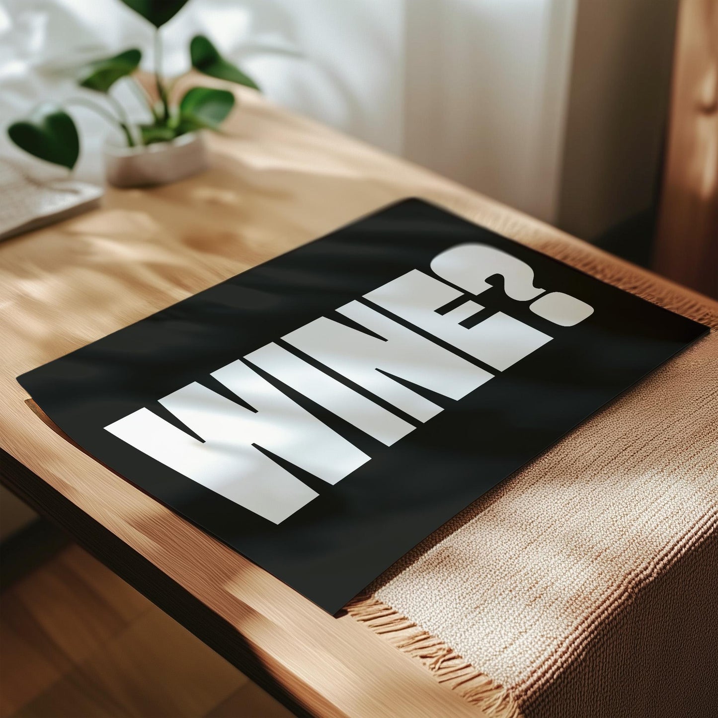Customizable WINE? Art Print Poster ONLY, kitchen Art, Dining Room Wall Decor, Funny Adult Poster, Wine Lover Print, Minimalist Wine Art