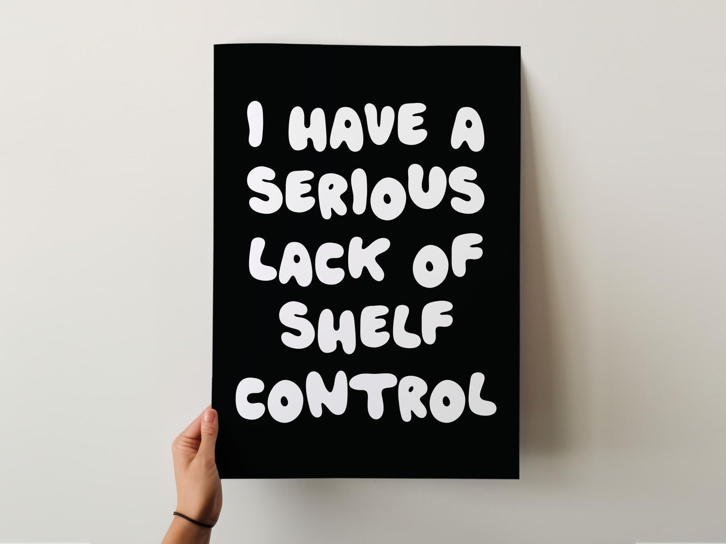 Customizable No Shelf Control Art Print Poster ONLY, Book Art, Library Wall Decor, Bookstagram Poster, Maximalist reading books poster