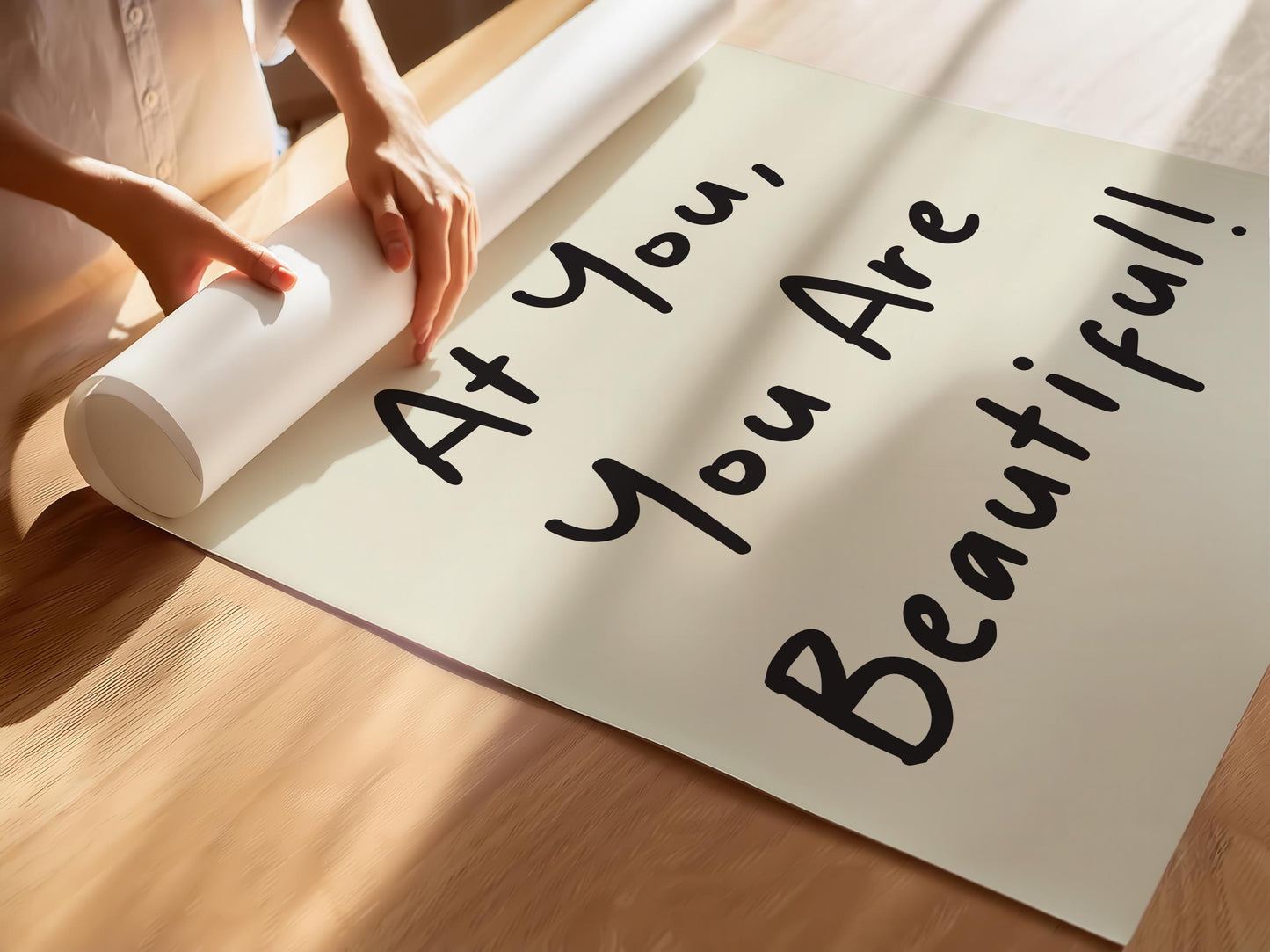 Customizable Look at You, You are Beautiful Art Print Poster ONLY, Inspiring Bedroom Art, Salon Wall Decor, Bathroom Print, Custom Colours