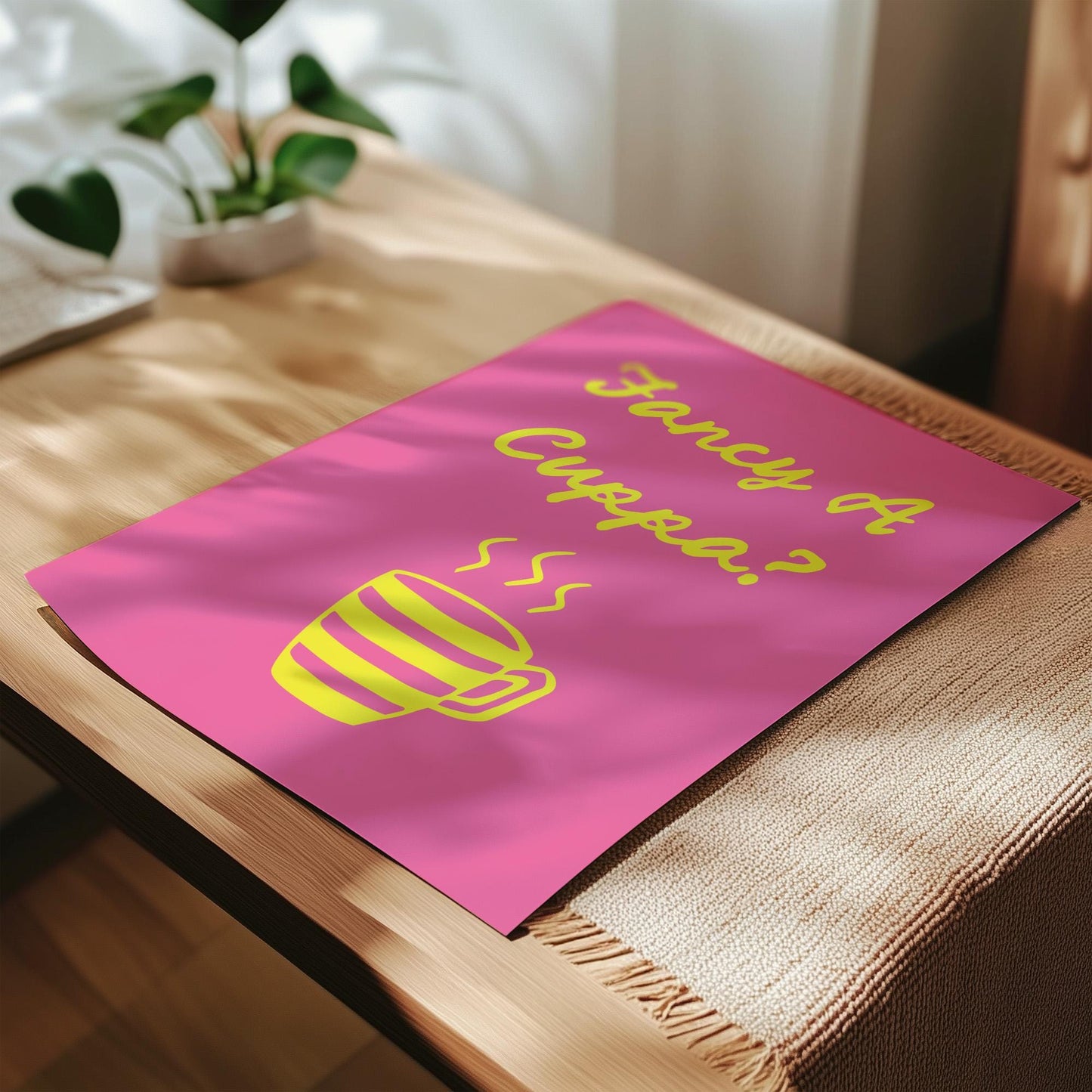 Customizable Fancy a cuppa? Art Print Poster ONLY, Coffee Kitchen Art, Tea & Coffee Dining Room Wall Decor, Coffee Print, Living Room Print