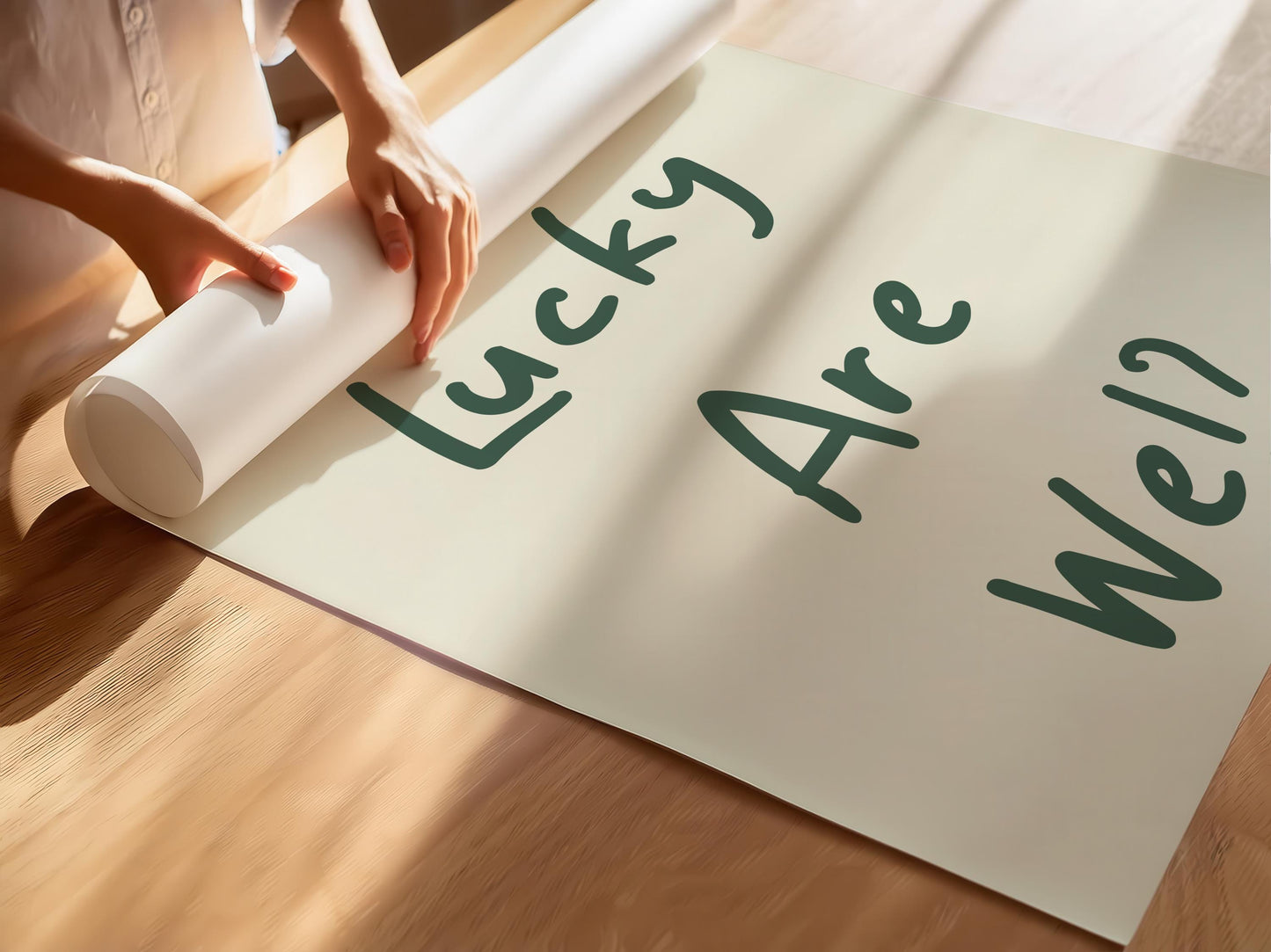 Customizable How Lucky Are We!? Art Print Poster ONLY, Housewarming Gifts, Nursery Wall Decor, Living Room Minimal Wall Art, Custom Colours