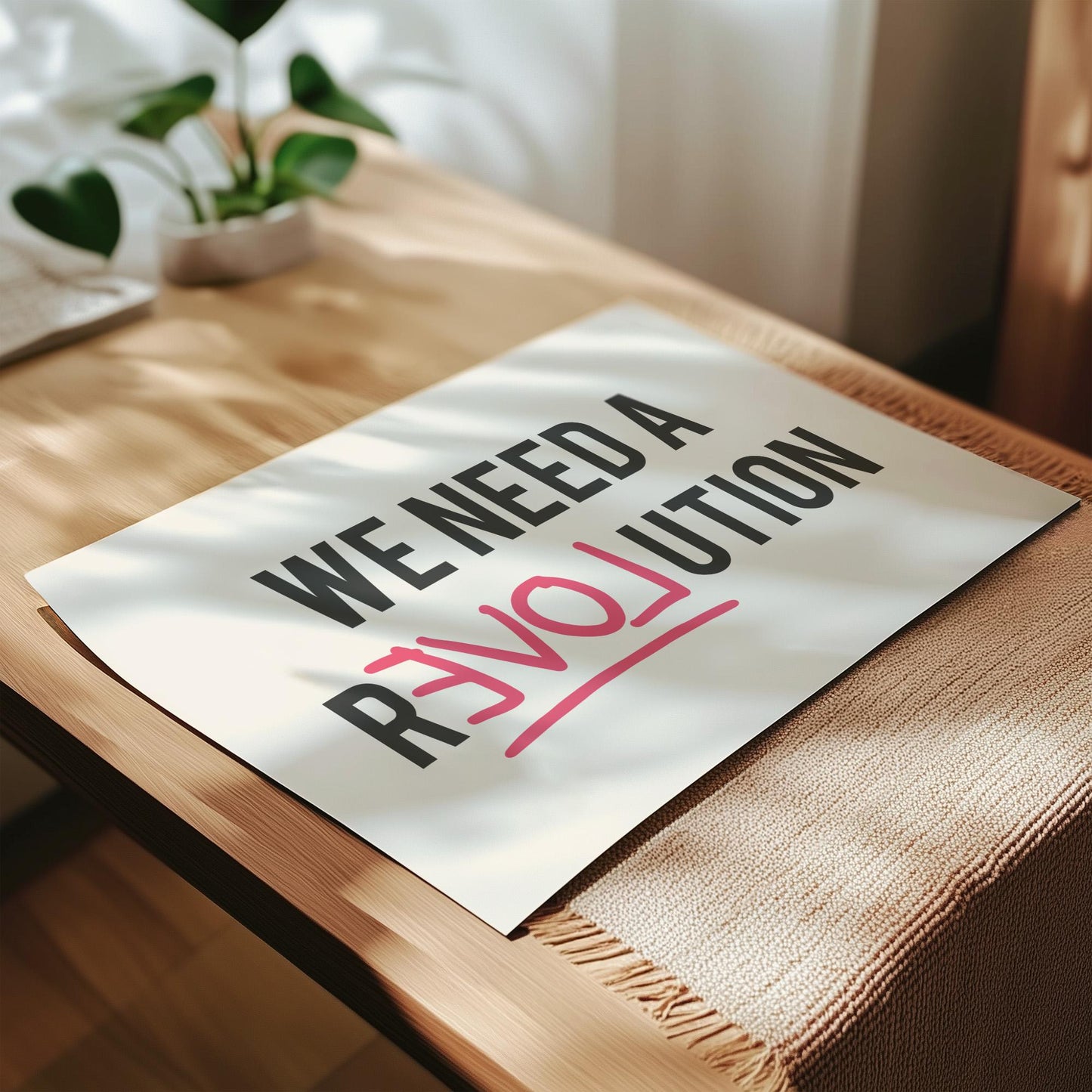 Customizable We Need A reEVOLution Print Poster ONLY, Protest Art, Feminist Wall Decor, Social Justice Poster, Activism Art, Custom Colours