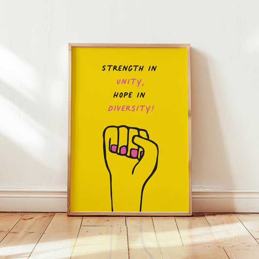 Customizable Strength in Unity, Hope in Diversity Print Poster ONLY, Protest Art, Feminist Wall Decor, Social Justice Poster, Activism Art