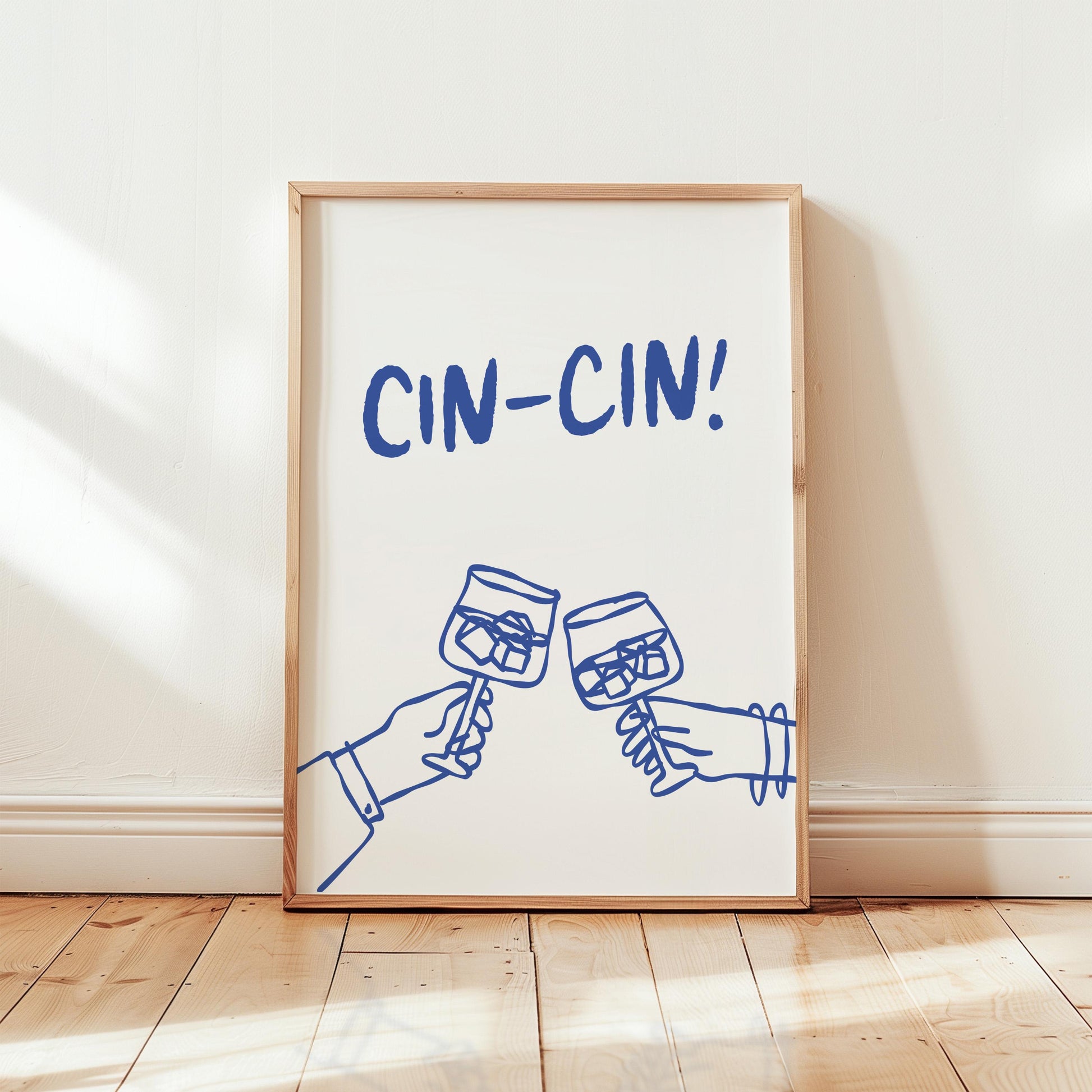 Customizable Cin-Cin! Italian Art Print Poster ONLY, Kitchen Wine Wall Art, Wall Decor for Wine Lovers, Italy Poster, doodle print