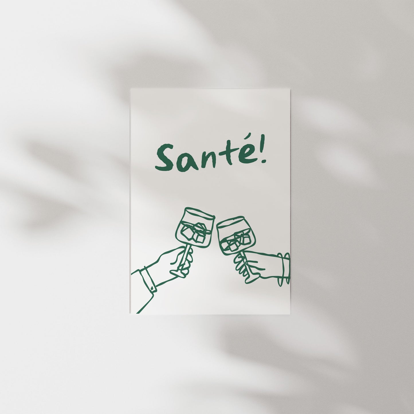 Customizable Sante! French Wine Art Print Poster ONLY, Kitchen Wine Wall Art, Wall Decor for Wine Lovers, France Poster, doodle art print