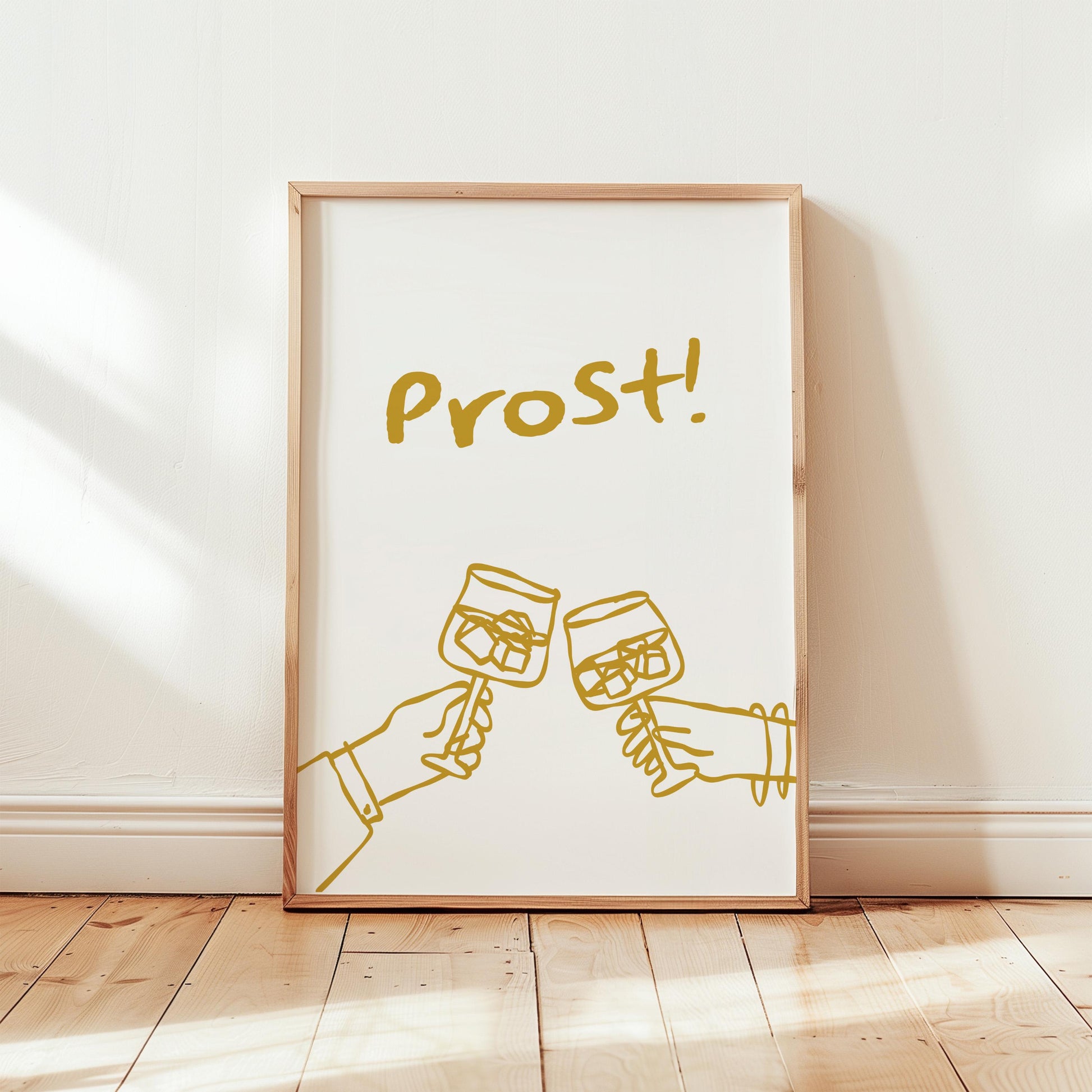Customizable Prost! German Wine Art Print Poster ONLY, Kitchen Wine Wall Art, Wall Decor for Wine Lovers, Germany Poster, doodle poster