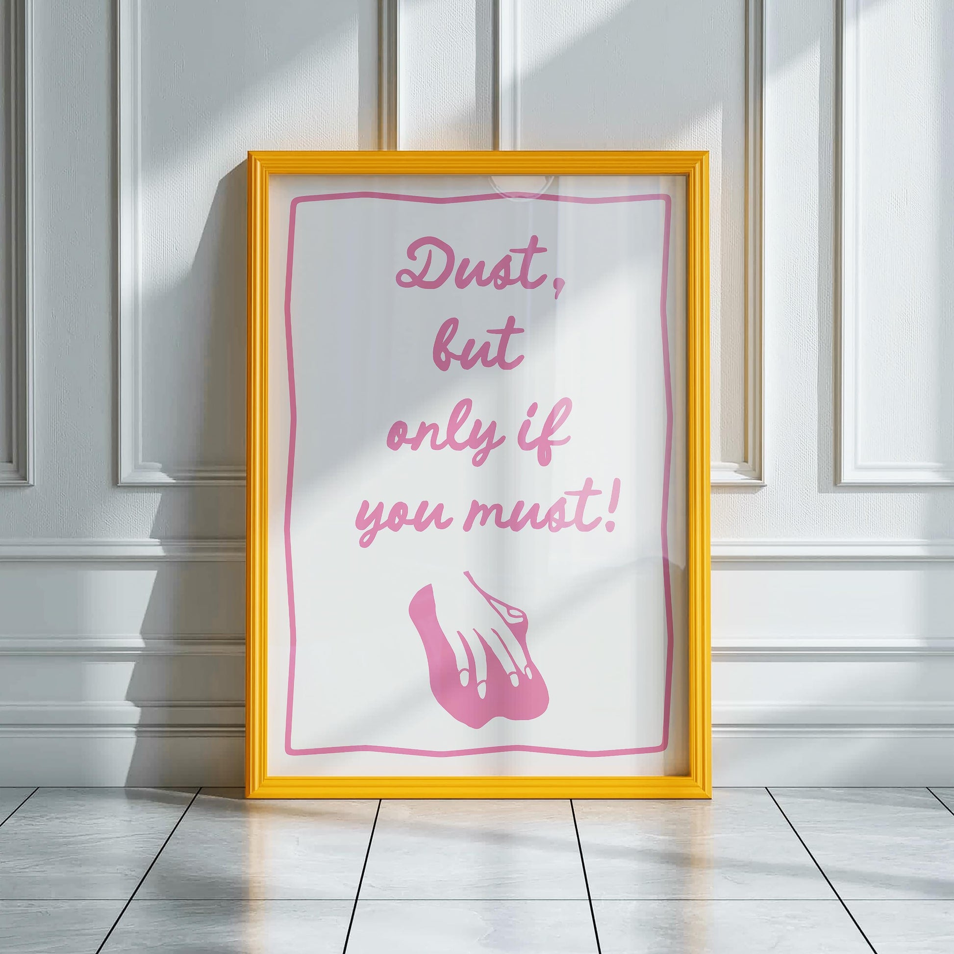 Customizable Dust If you Must Art Print Poster ONLY, Laundry Room Art, Utility Room Wall Decor, Cleaning Print, Funny Doodle Art Print