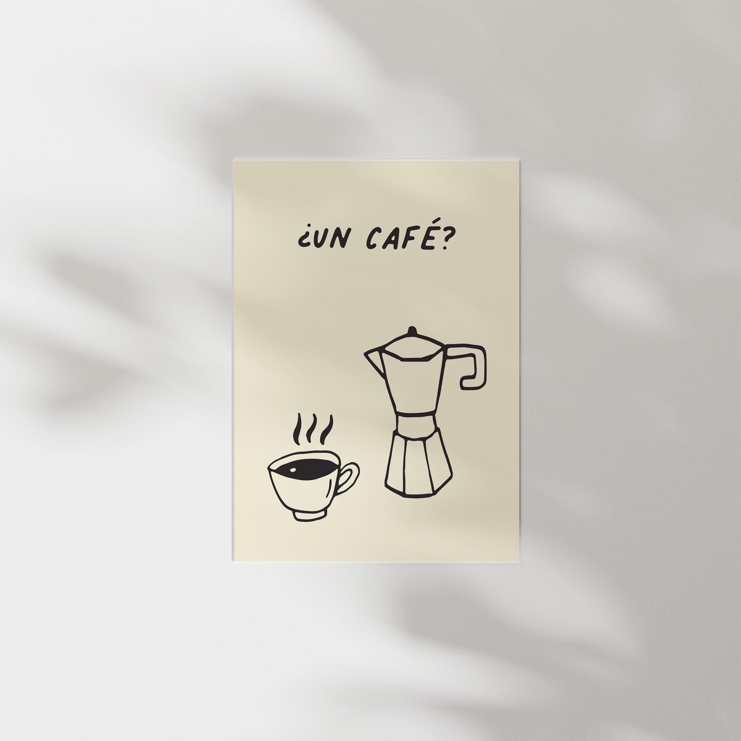 Customizable Un Cafe? Art Print Poster ONLY, Coffee Kitchen Art, Spanish Coffee Dining Room Wall Decor, Coffee Lover Print, Minimal Cafe Art
