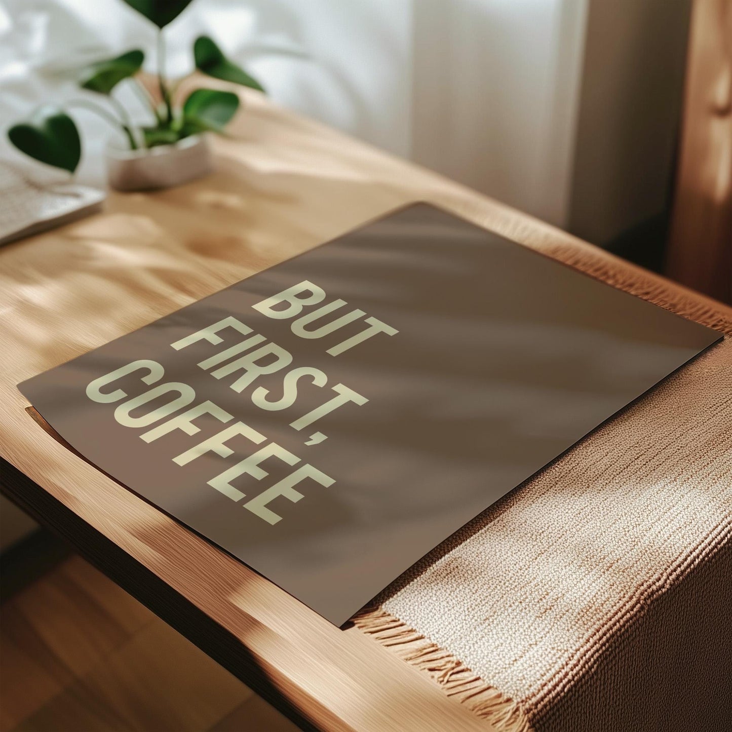 Customizable But First, Coffee Art Print Poster ONLY, Coffee Kitchen Art, Coffee Dining Room Wall Decor, Coffee Lover Print, Custom Colours