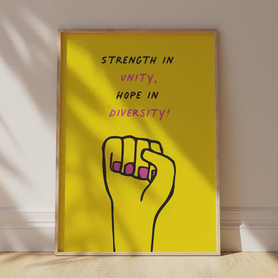 Customizable Strength in Unity, Hope in Diversity Print Poster ONLY, Protest Art, Feminist Wall Decor, Social Justice Poster, Activism Art