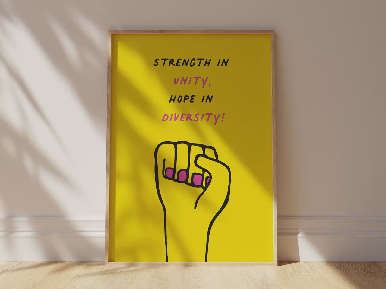 Customizable Strength in Unity, Hope in Diversity Print Poster ONLY, Protest Art, Feminist Wall Decor, Social Justice Poster, Activism Art