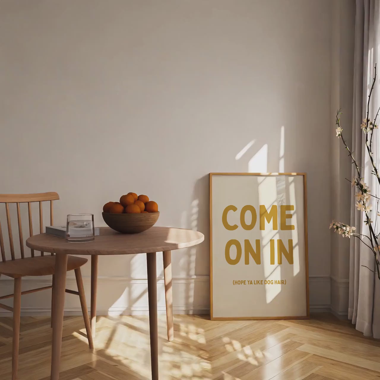 Customizable Come On In (Hope you like dog hair) Art Print Poster ONLY, Hallway Art, Welcome Wall Decor, Entry Way Print, Dog Lover Print