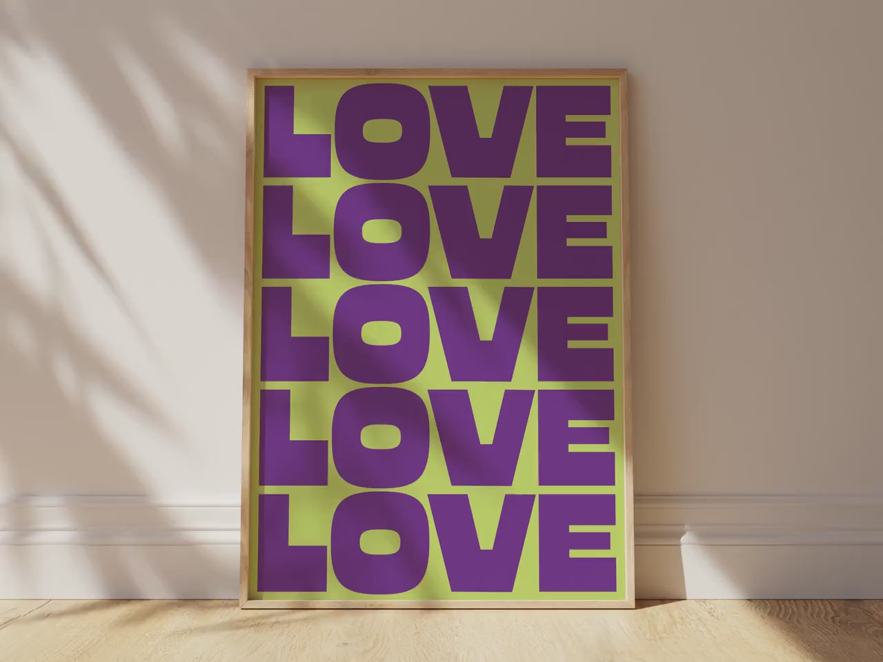 Customizable Love X5 Art Print Poster ONLY, Bold Retro Mid-Centry