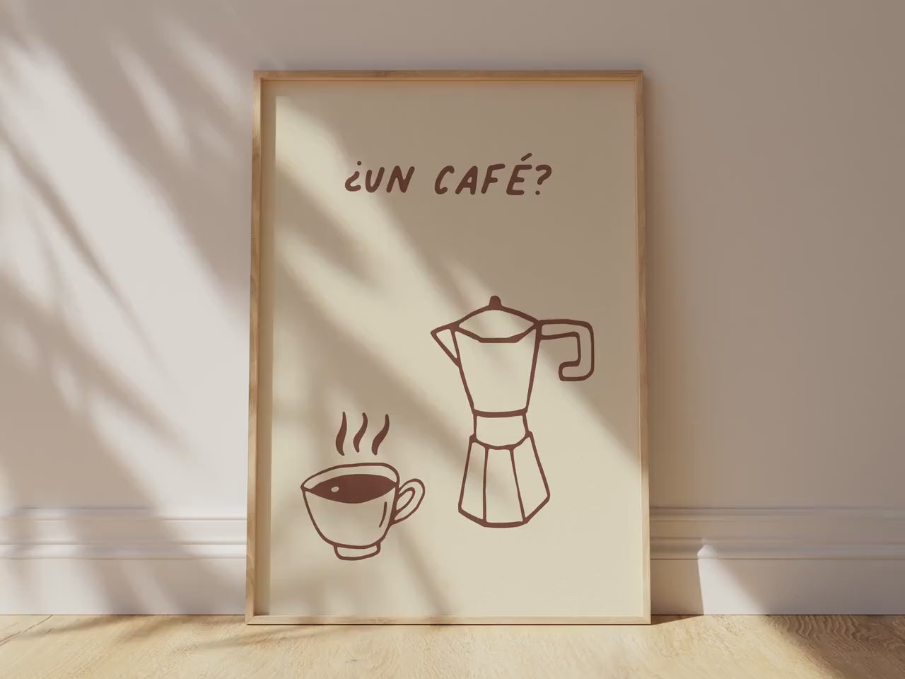 Customizable Un Cafe? Art Print Poster ONLY, Coffee Kitchen Art, Spanish Coffee Dining Room Wall Decor, Coffee Lover Print, Minimal Cafe Art